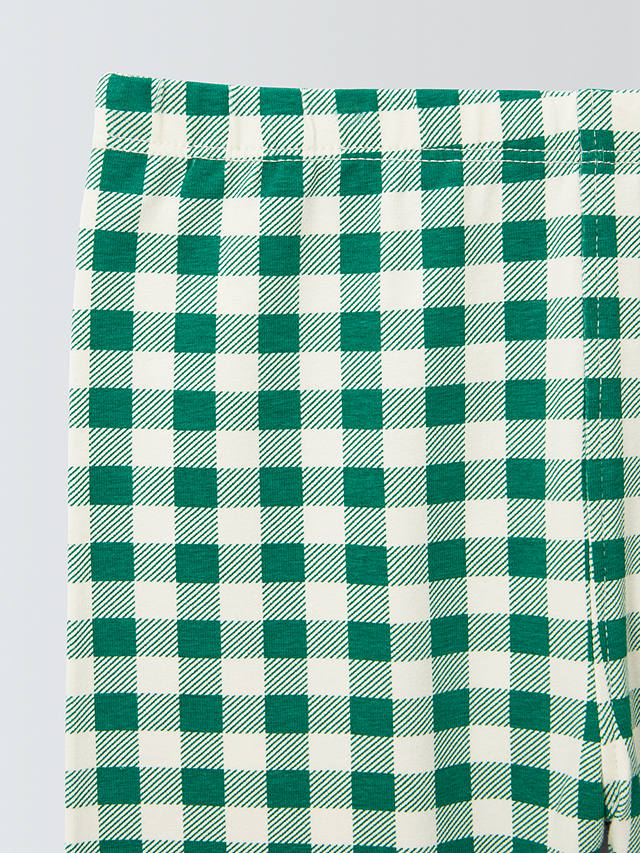 John Lewis ANYDAY Kids' Gingham Cycle Shorts, Lush Meadow