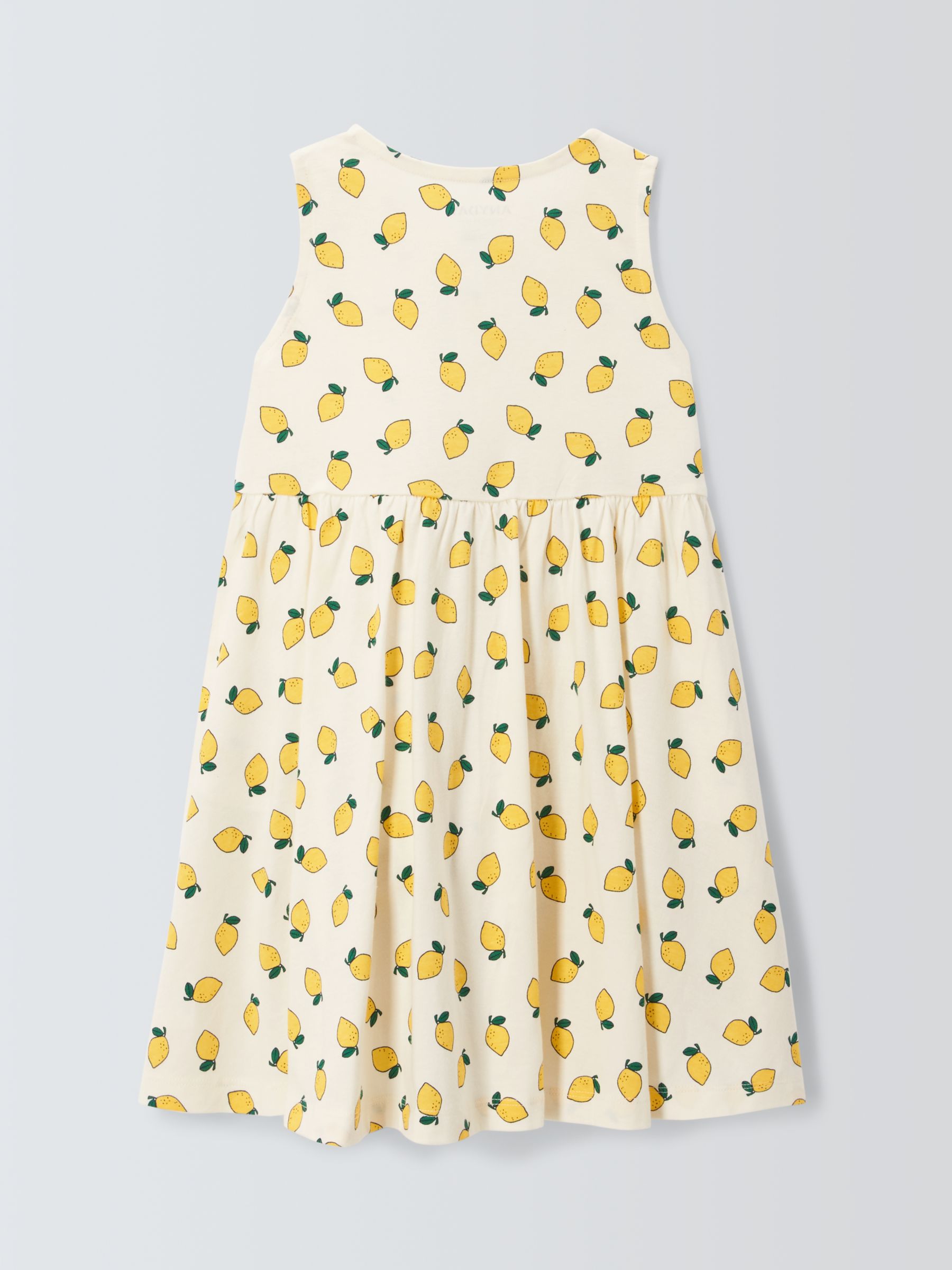 Buy John Lewis ANYDAY Lemon Print Pleated Dress, Gardenia Online at johnlewis.com