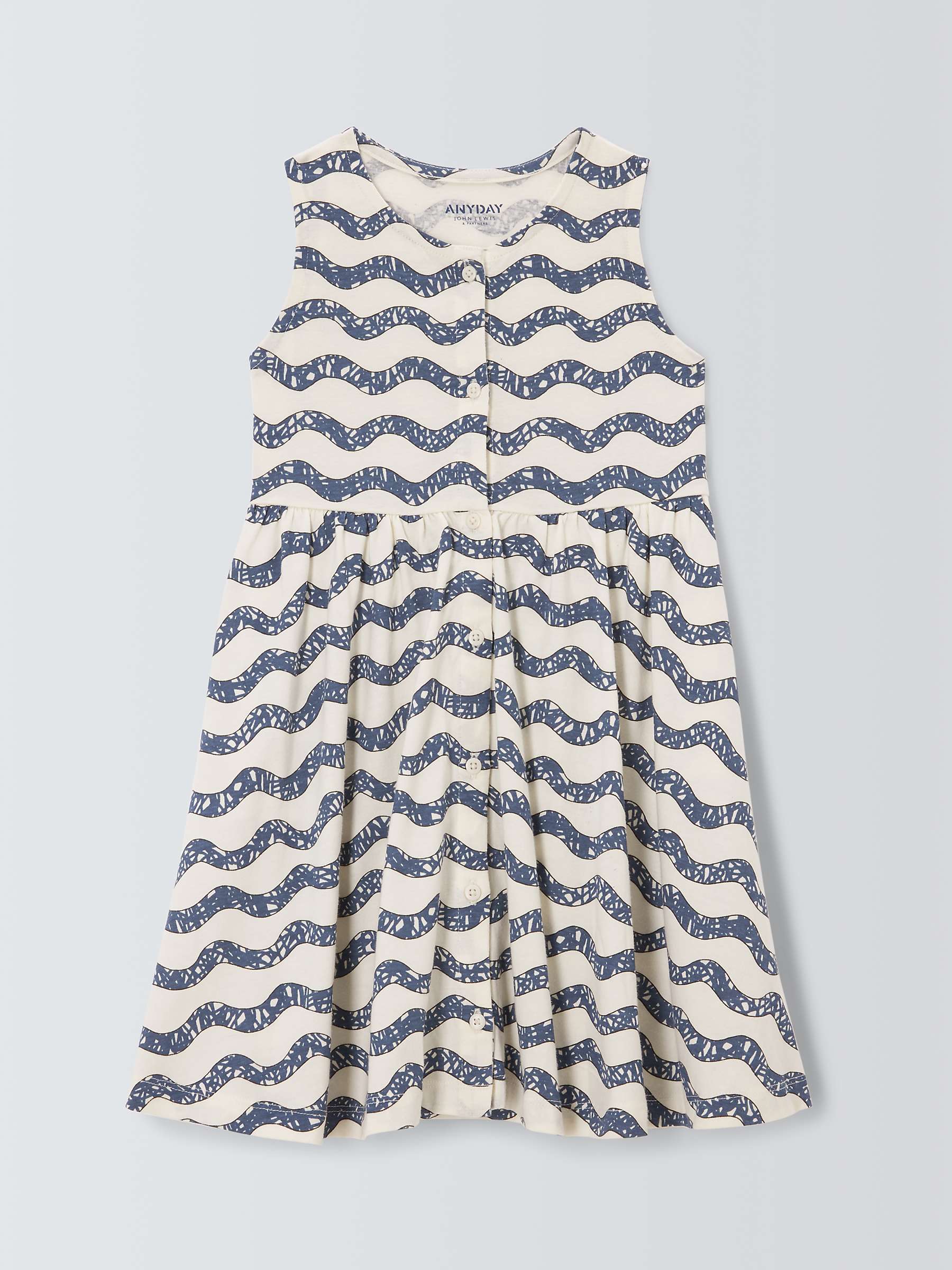 Buy John Lewis ANYDAY Kids' Cotton Wiggle Stripe Sleeveless Dress, Multi Online at johnlewis.com