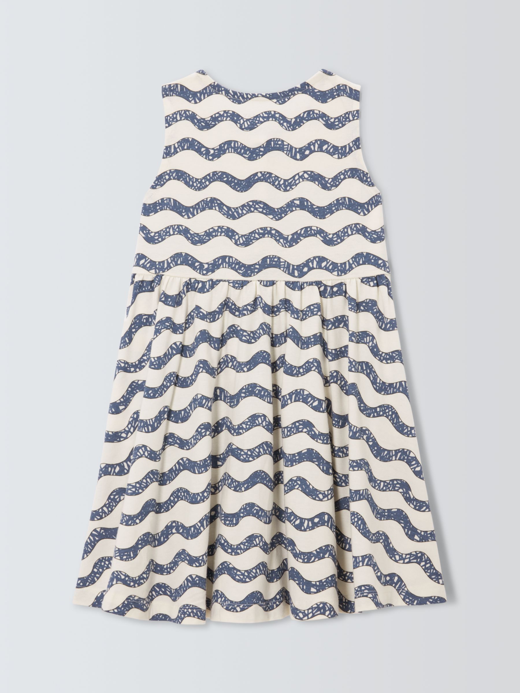 John Lewis ANYDAY Kids' Cotton Wiggle Stripe Sleeveless Dress, Multi, 7 years