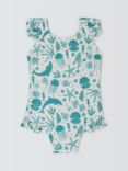 John Lewis Baby Under The Sea Swimsuit, White/Multi