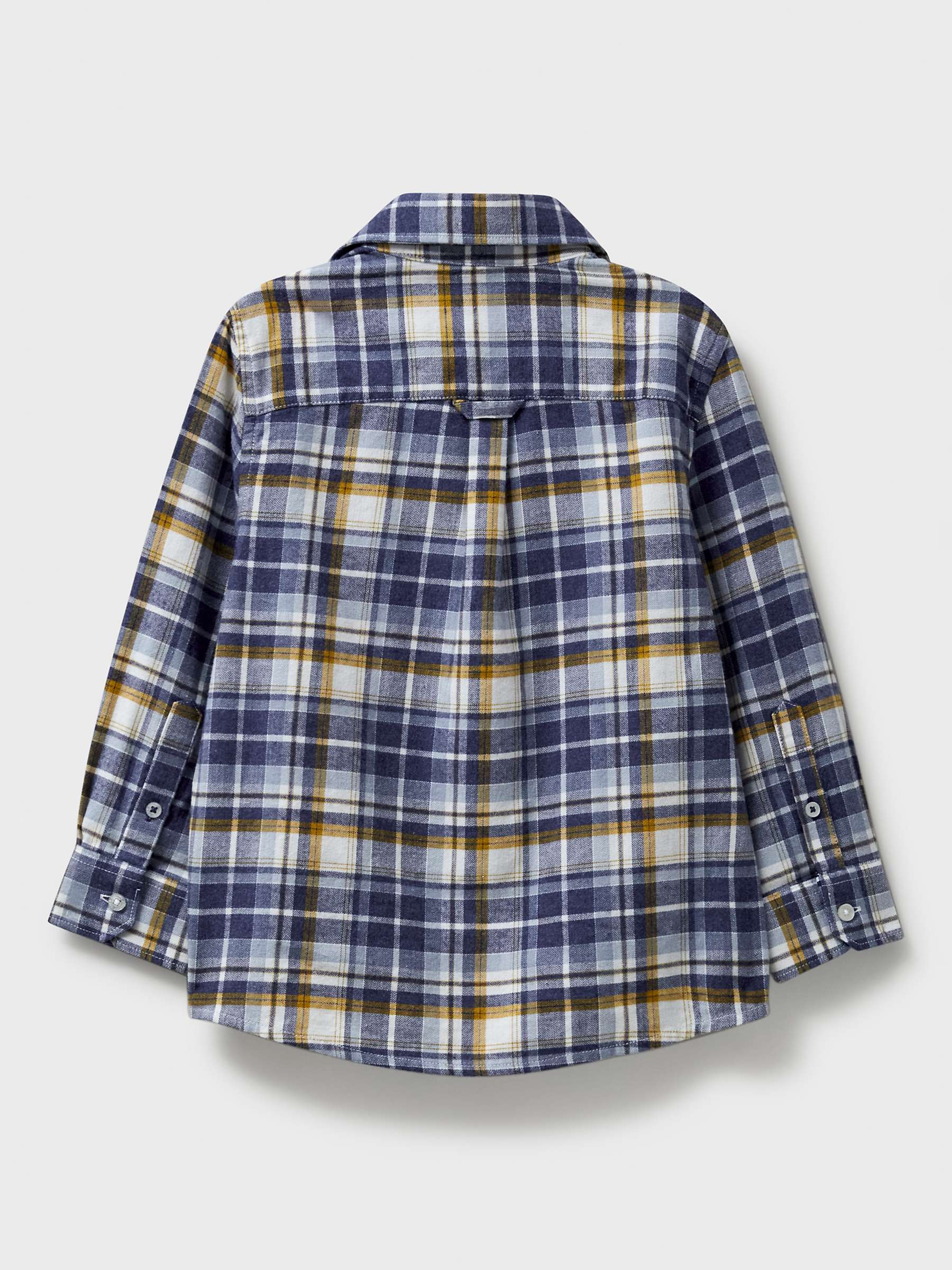Buy Crew Clothing Kids' Herringbone Check Shirt, Mid Blue Online at johnlewis.com