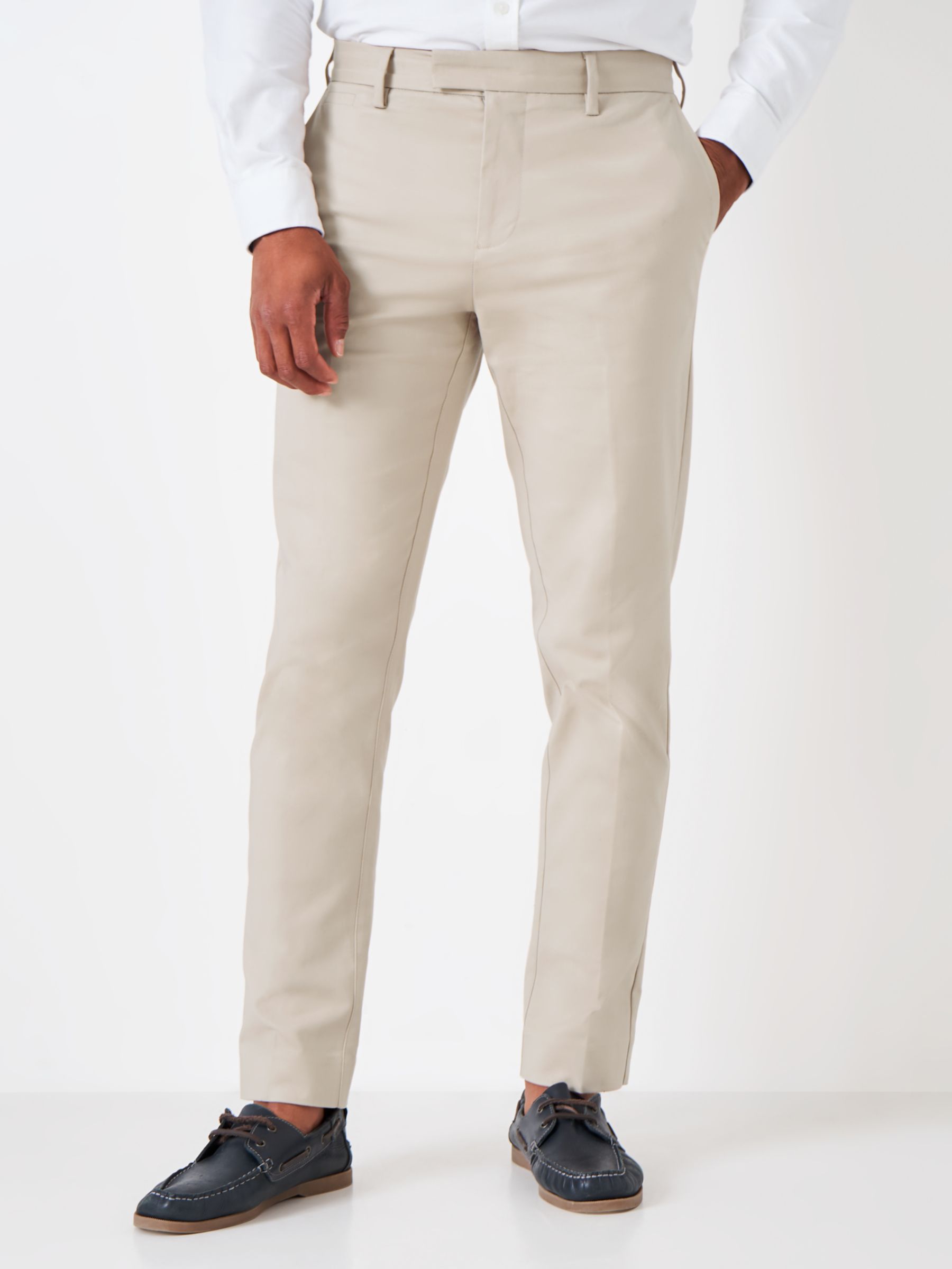 Buy Crew Clothing Smart Flex Stretch Trousers, Stone Online at johnlewis.com