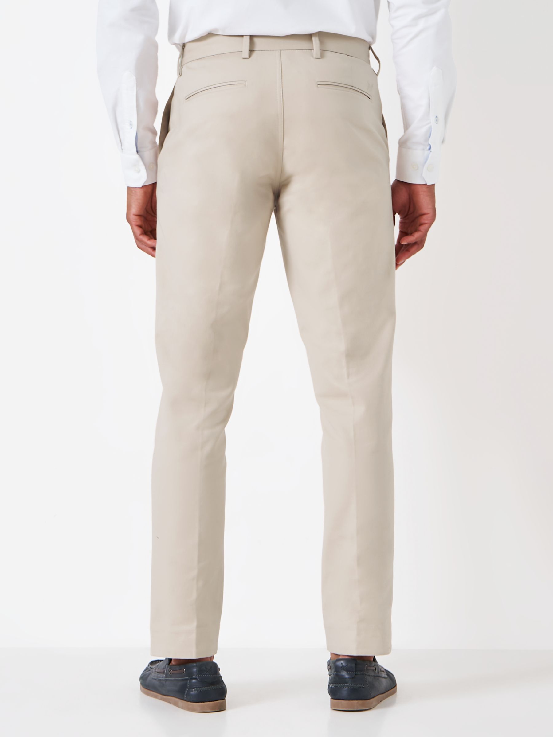 Buy Crew Clothing Smart Flex Stretch Trousers, Stone Online at johnlewis.com