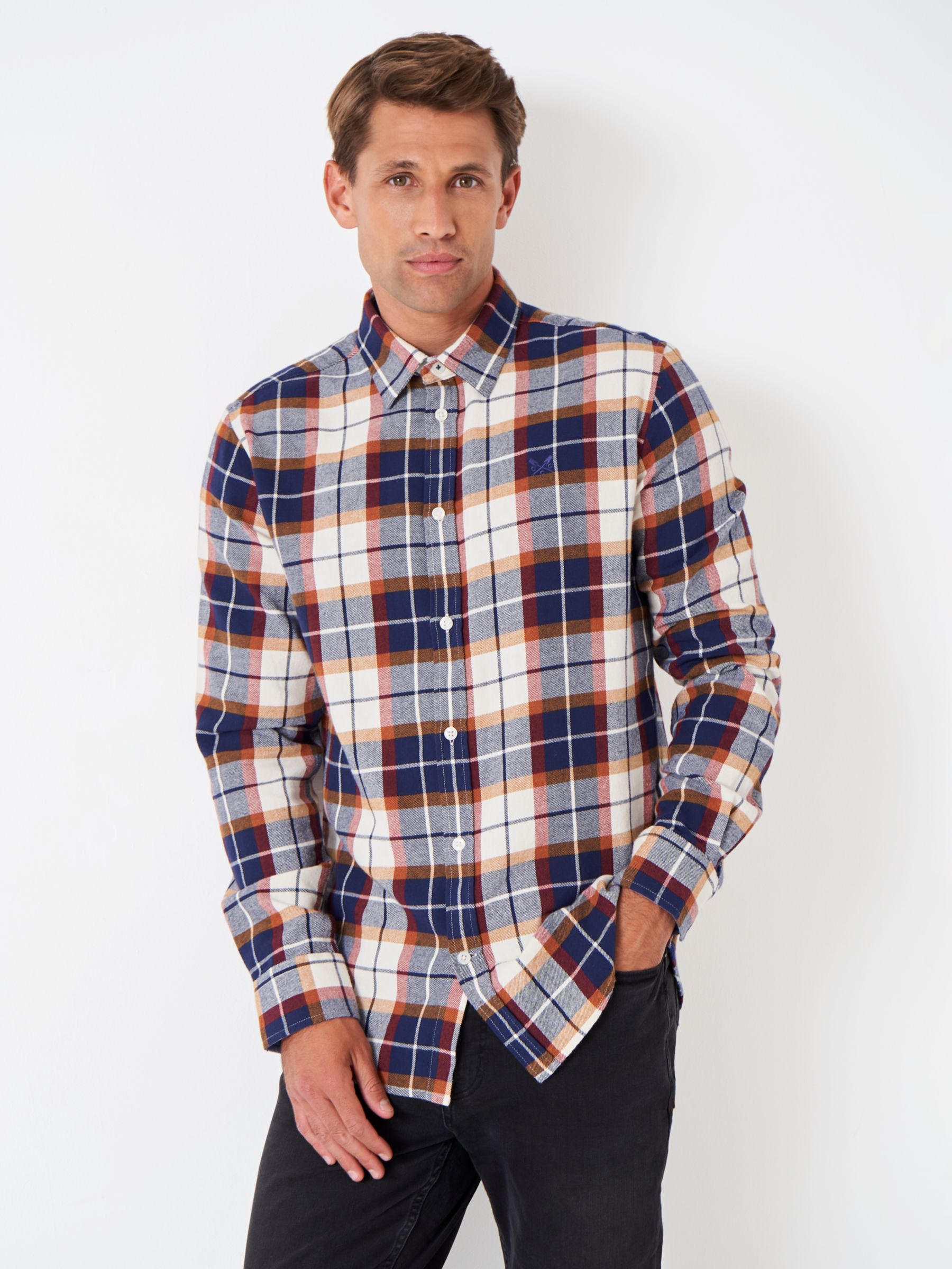 OFF-WHITE Logo-Embroidered Checked Cotton-Flannel Shirt for Men