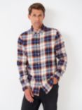 Crew Clothing Brushed Darwin Check Shirt, Blue/Multi