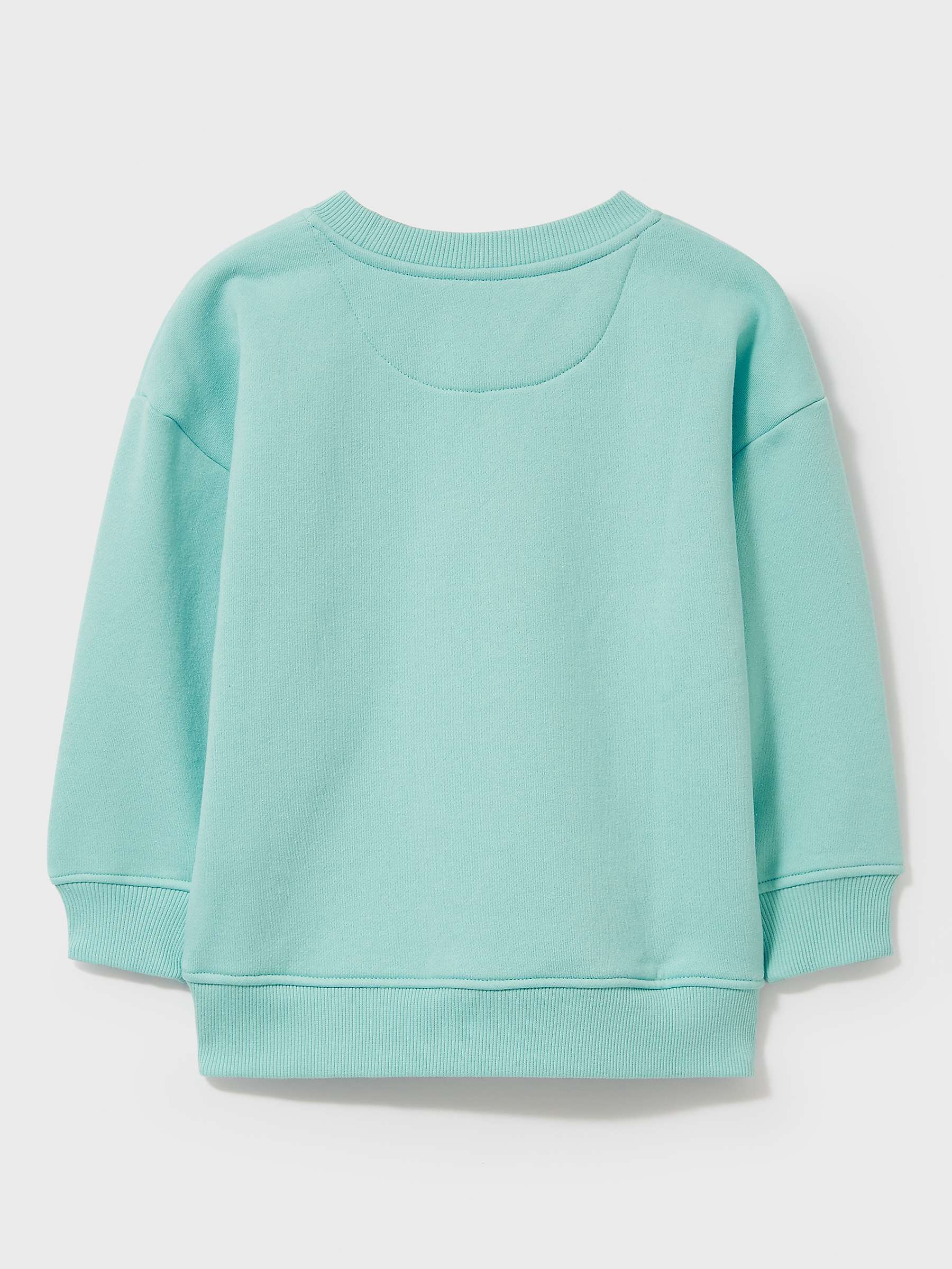 Buy Crew Clothing Kids' Glitter Print Heart Sweatshirt, Turquoise Blue Online at johnlewis.com
