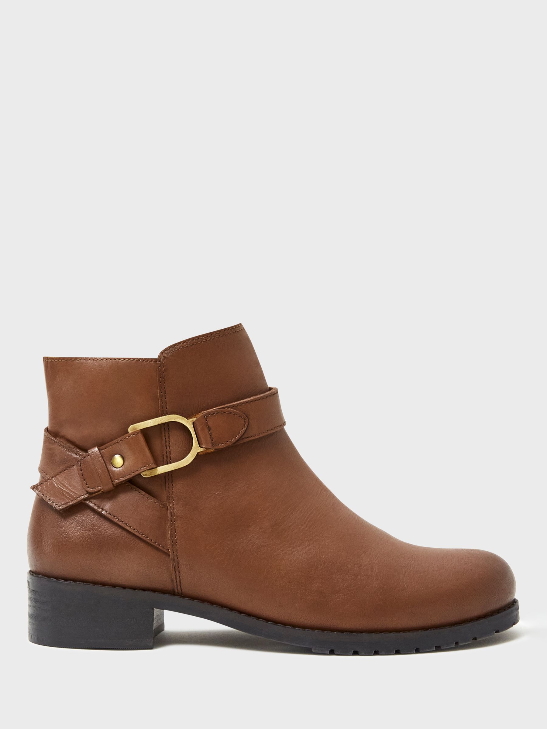 Crew Clothing Lucy Borg Lined Leather Boots, Chocolate Brown at John ...