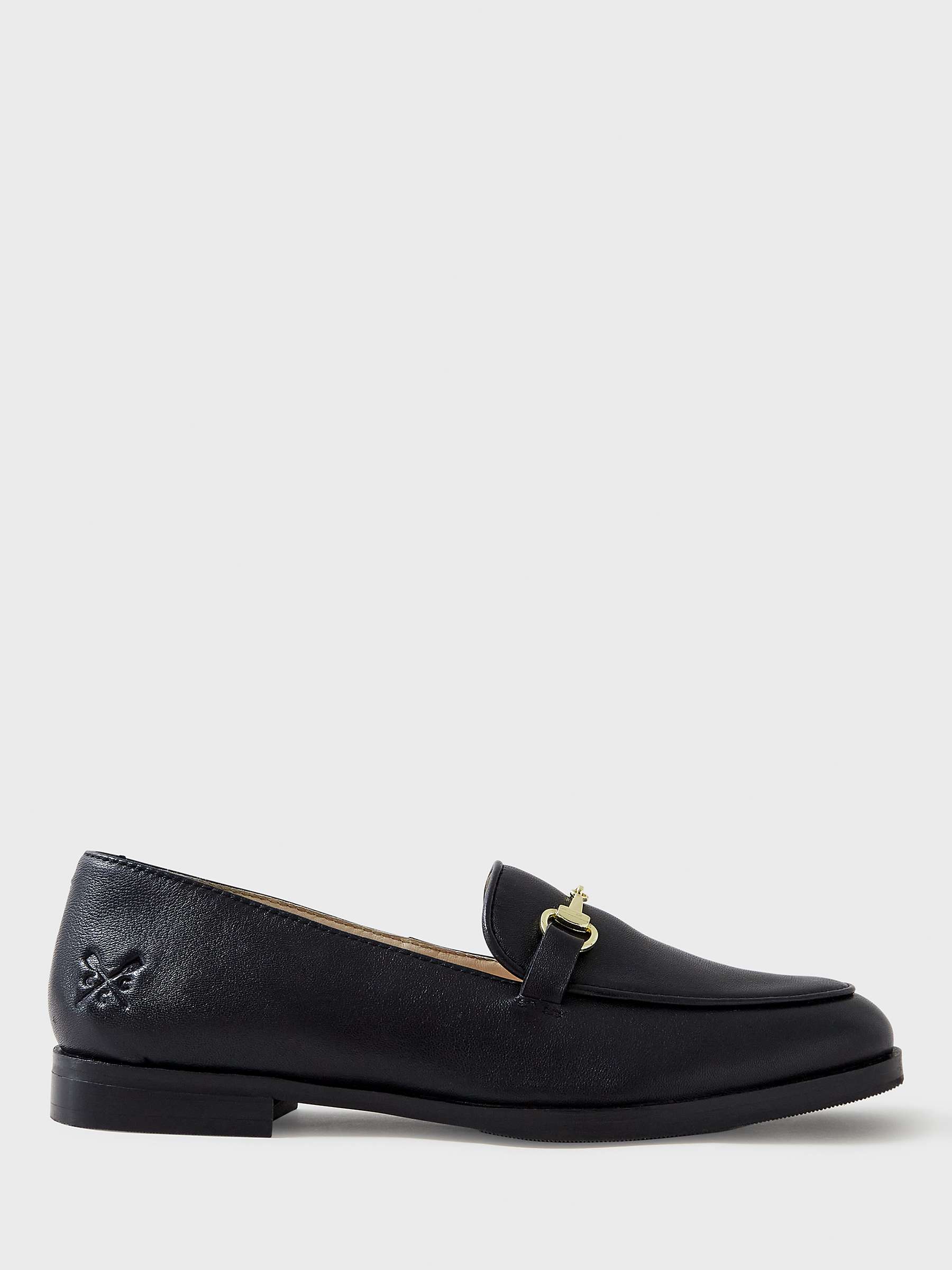 Buy Crew Clothing Cora Leather Loafers, Black Online at johnlewis.com