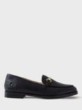 Crew Clothing Cora Leather Loafers, Black, Black