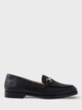 Crew Clothing Cora Leather Loafers, Black