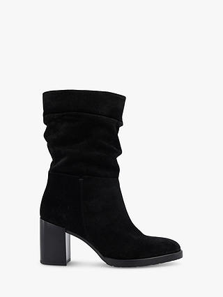Dune Prominent Ruched Suede Calf Boots