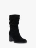 Dune Prominent Ruched Suede Calf Boots
