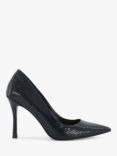 Dune Atlanta Reptile Effect Pointed Toe Court Shoes