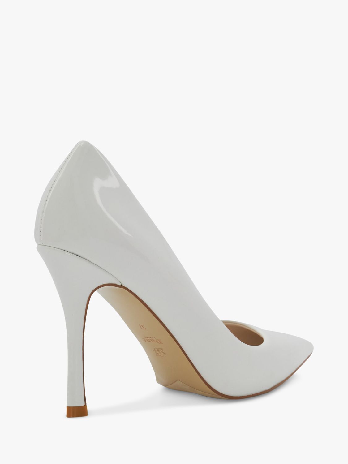 Dune Atlanta Stiletto Heel Court Shoes, White at John Lewis & Partners