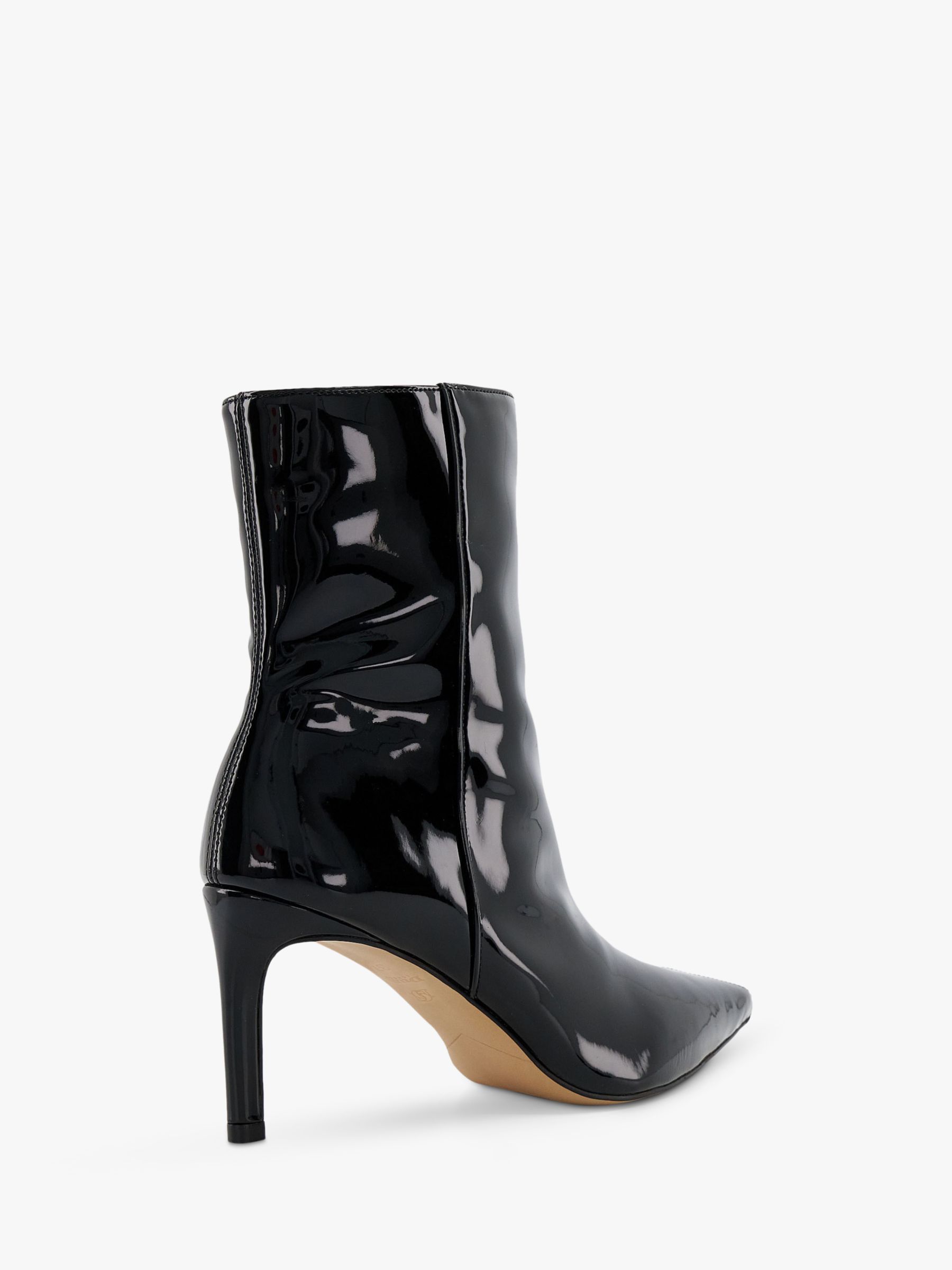 Dune Olexi Patent Ankle Boots, Black at John Lewis & Partners