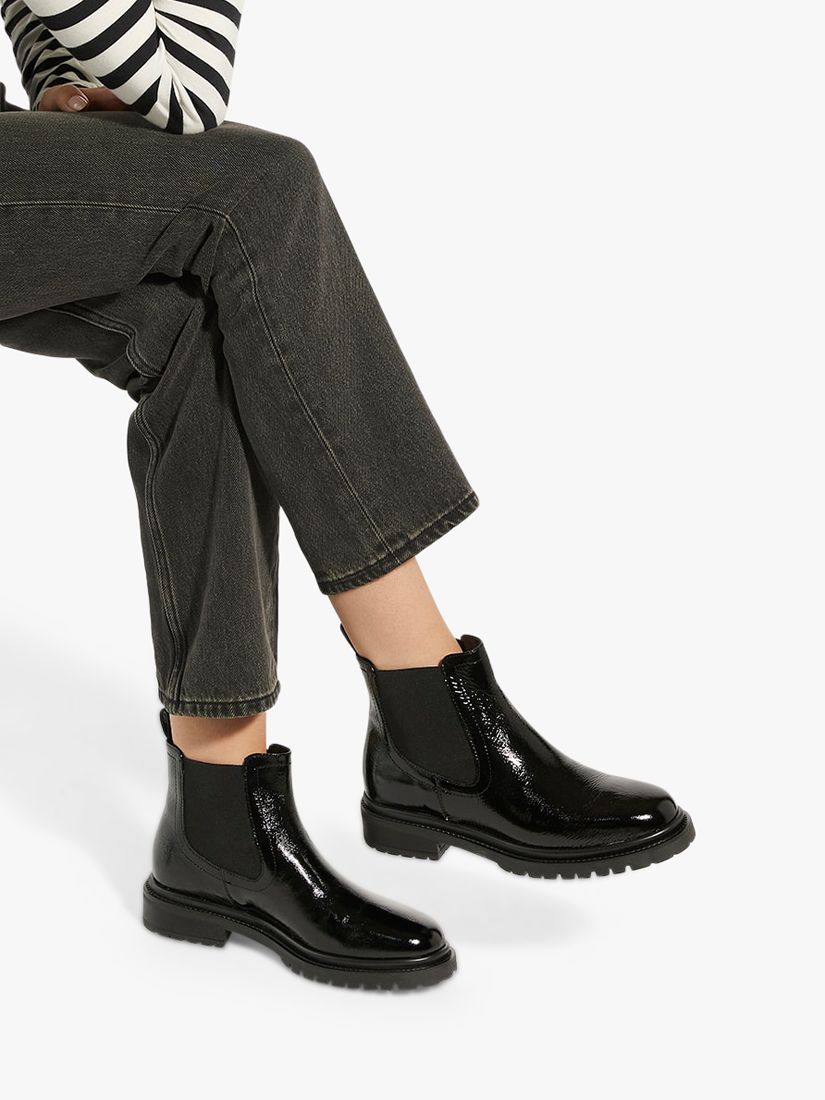 Buy Dune Perceive Leather Chelsea Boots, Black Online at johnlewis.com