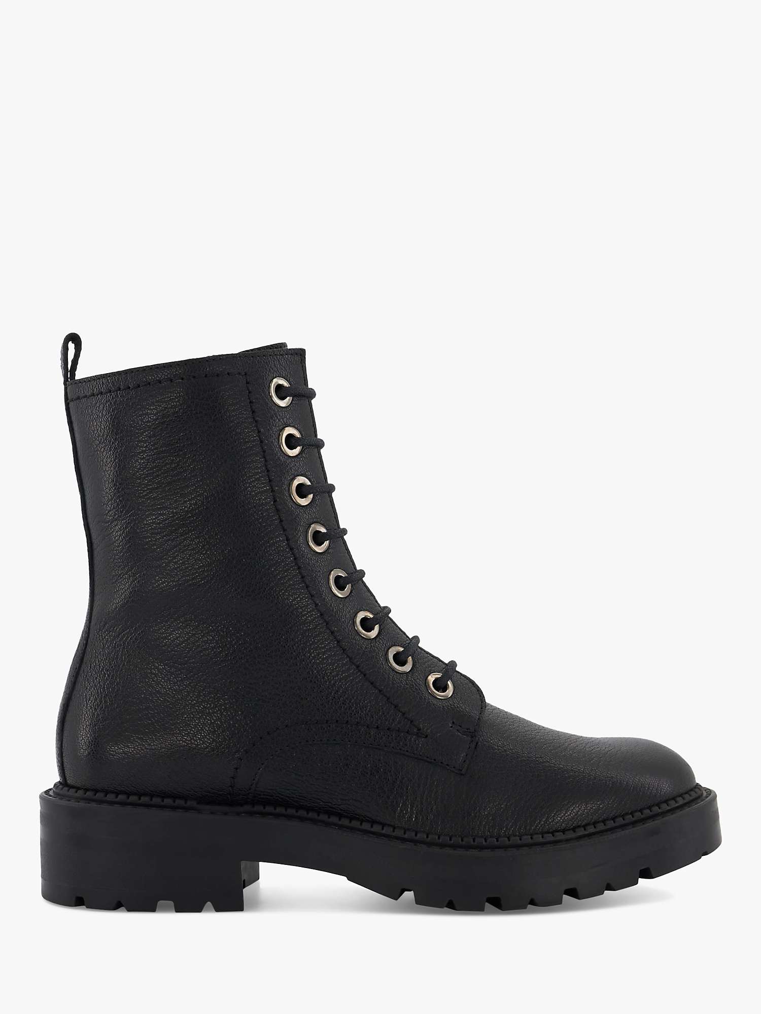 Buy Dune Press Embossed Leather Ankle Boots, Black Online at johnlewis.com