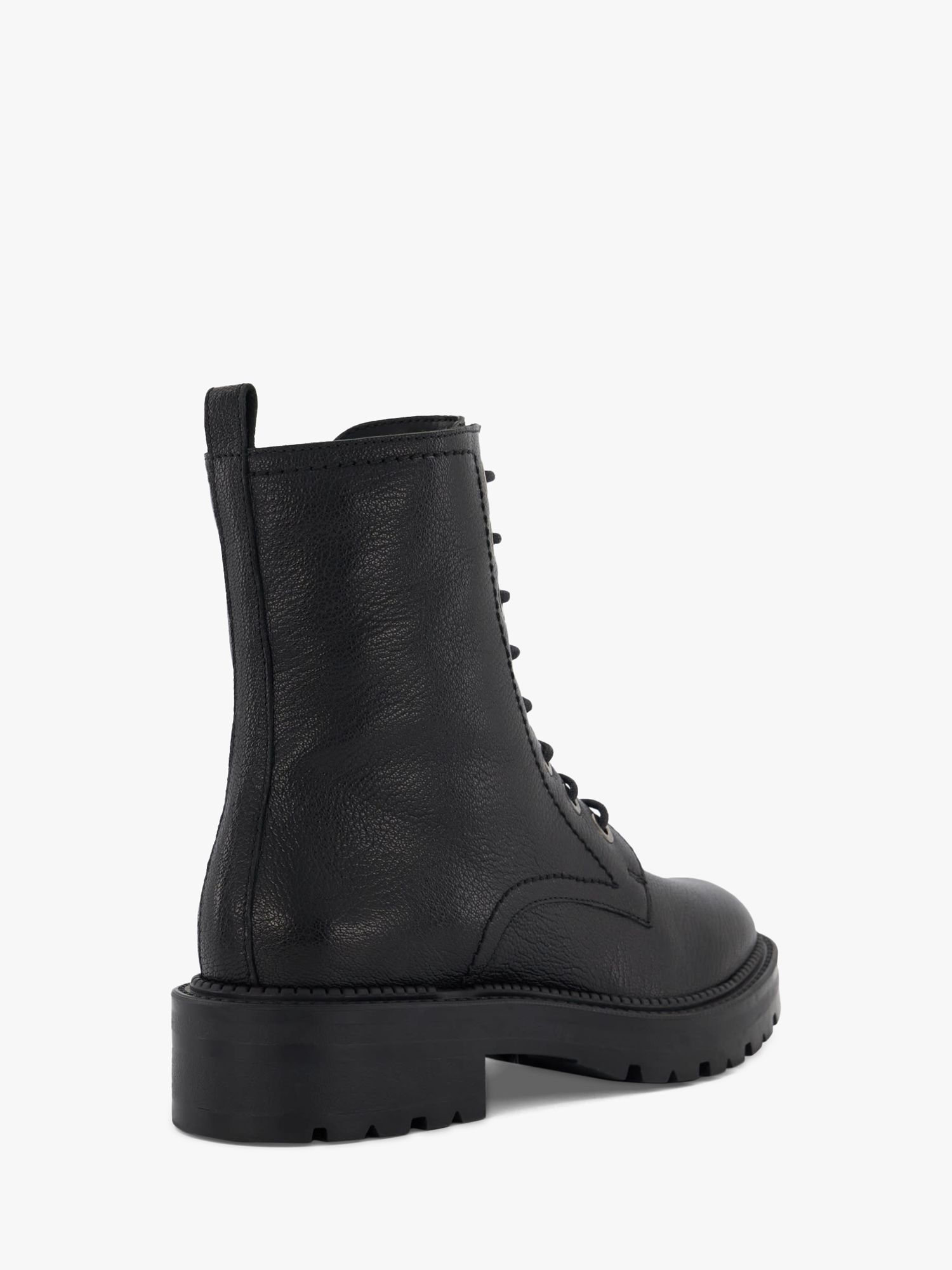Dune Press Embossed Leather Ankle Boots, Black at John Lewis & Partners