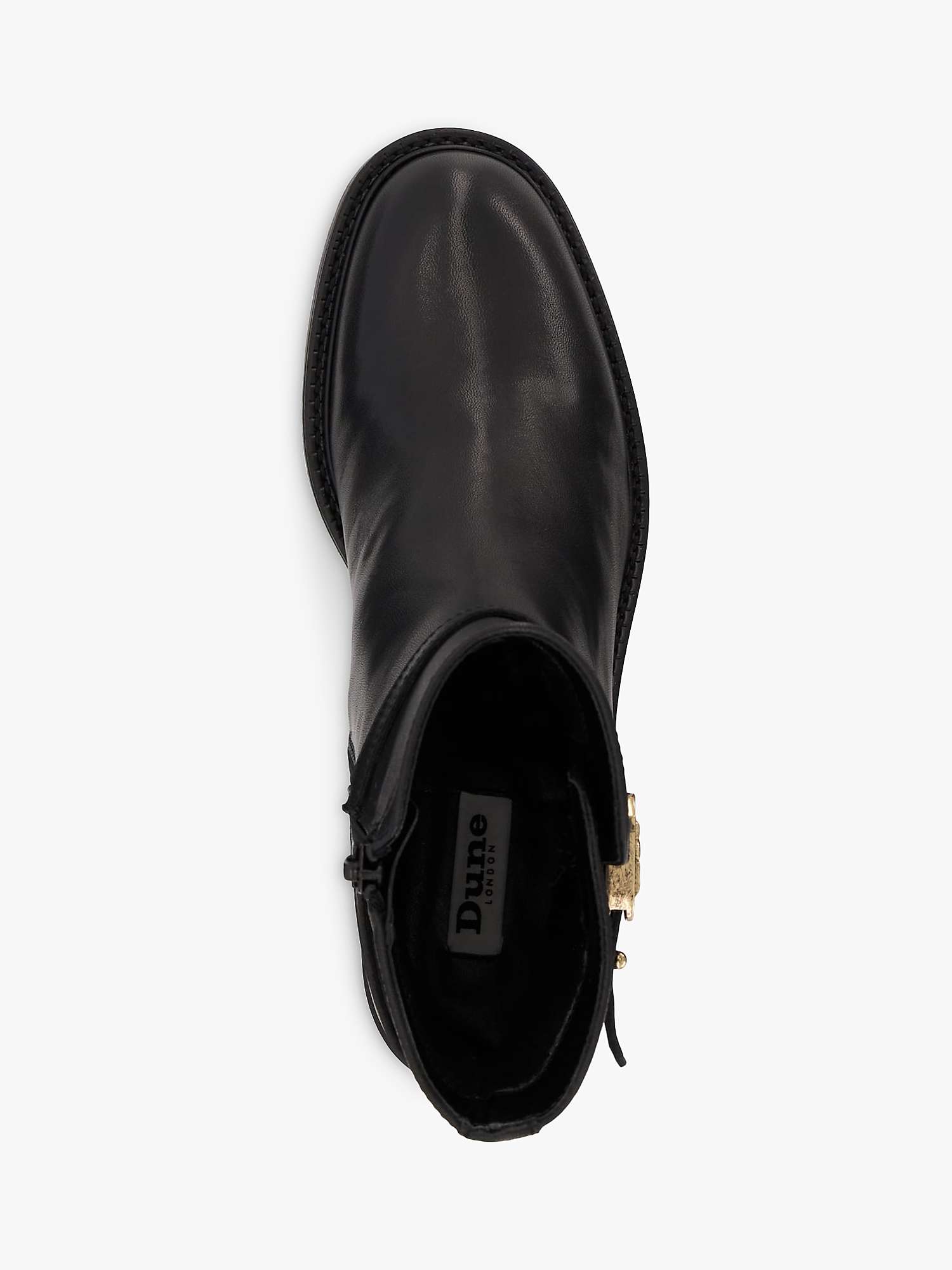 Buy Dune Praising Leather Ankle Boots, Black Online at johnlewis.com