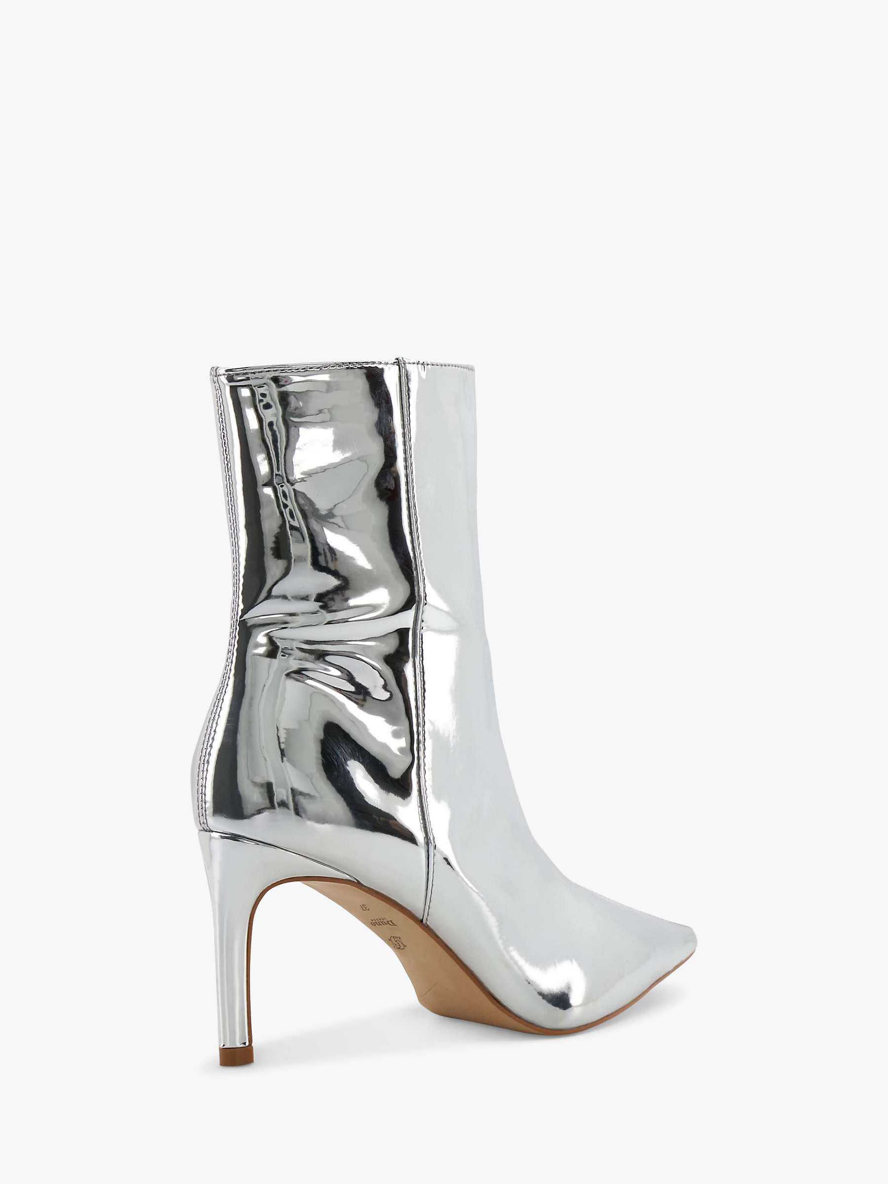 Buy Dune Olexi Pointed Stiletto Boots, Silver Online at johnlewis.com