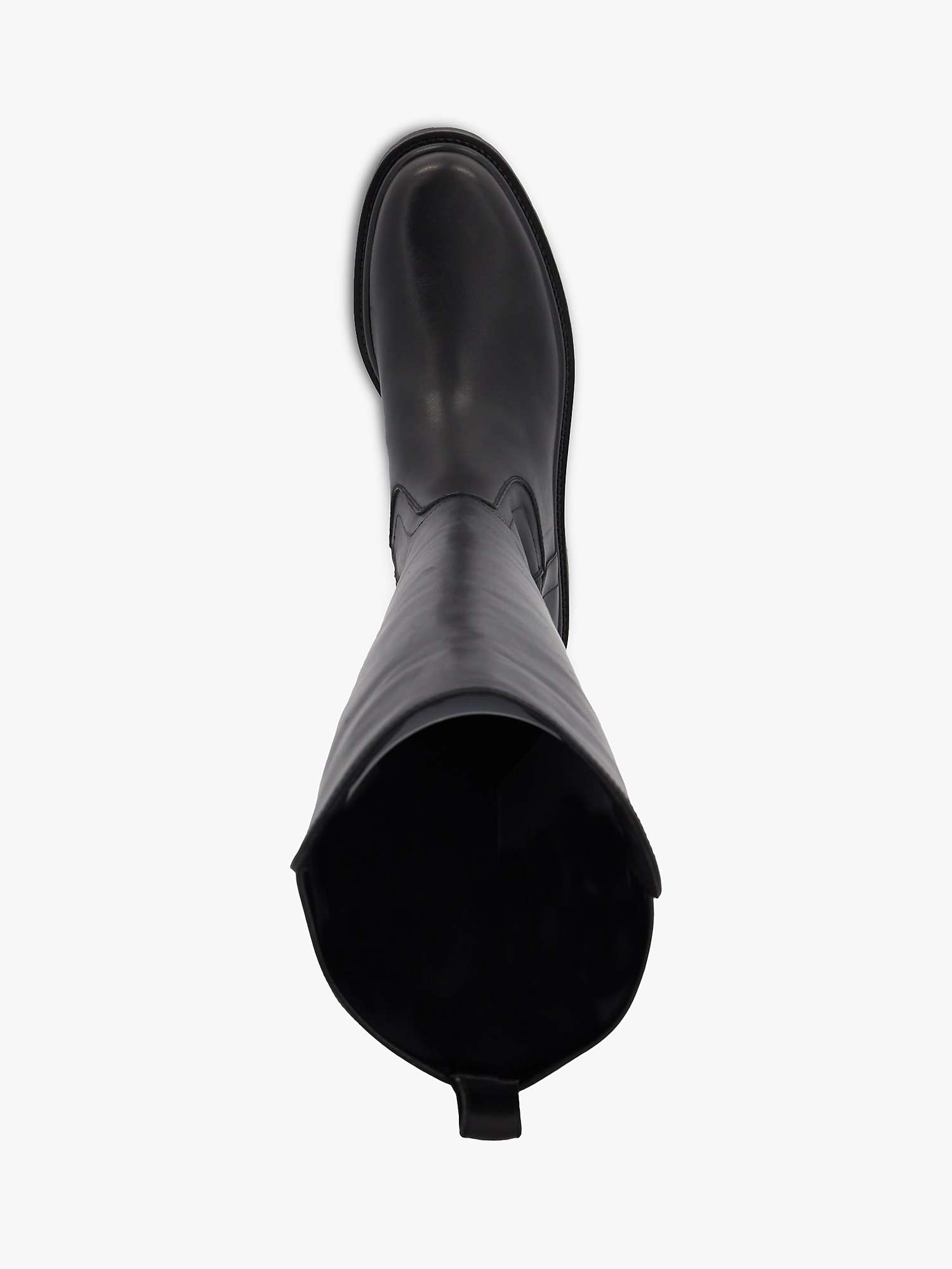 Buy Dune Tempar Leather Knee High Boots, Black Online at johnlewis.com