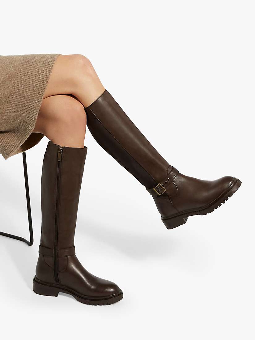 Buy Dune Teller Leather Knee High Boots Online at johnlewis.com