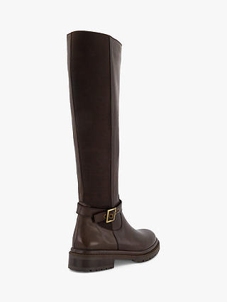 Dune Teller Leather Knee High Boots, Brown-leather