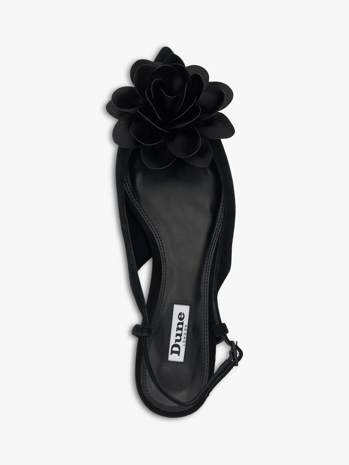 Dune Harperr Suede Ballerina Shoes, Black, 3