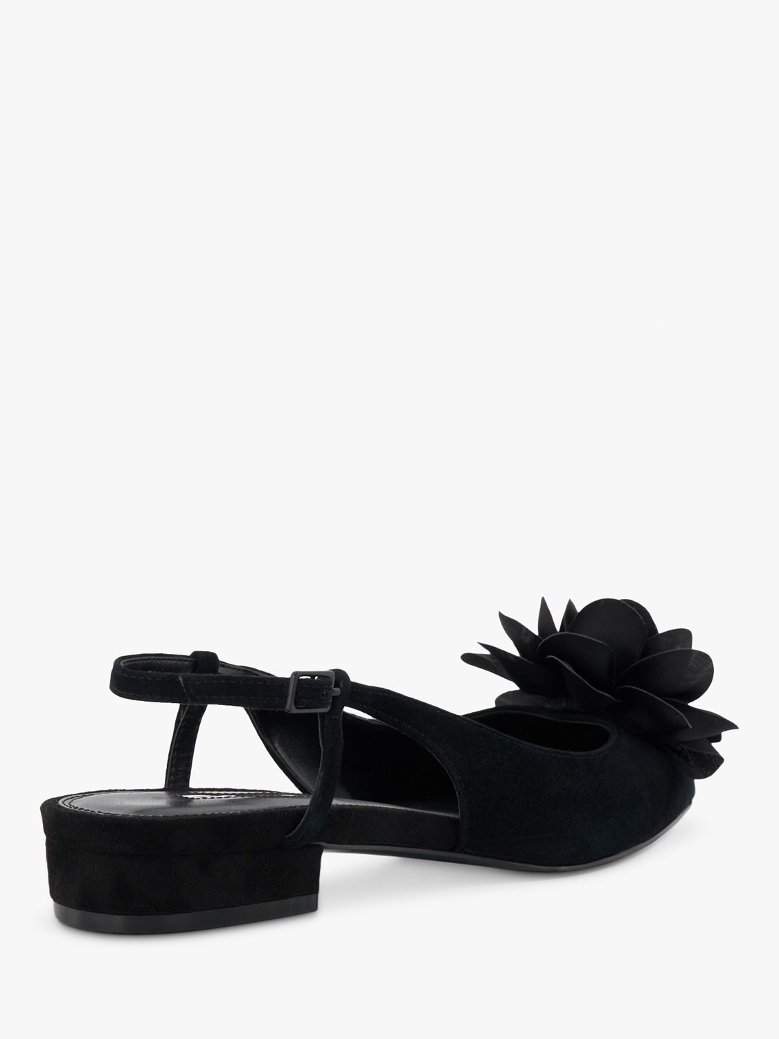 Dune Harperr Suede Ballerina Shoes, Black, 3