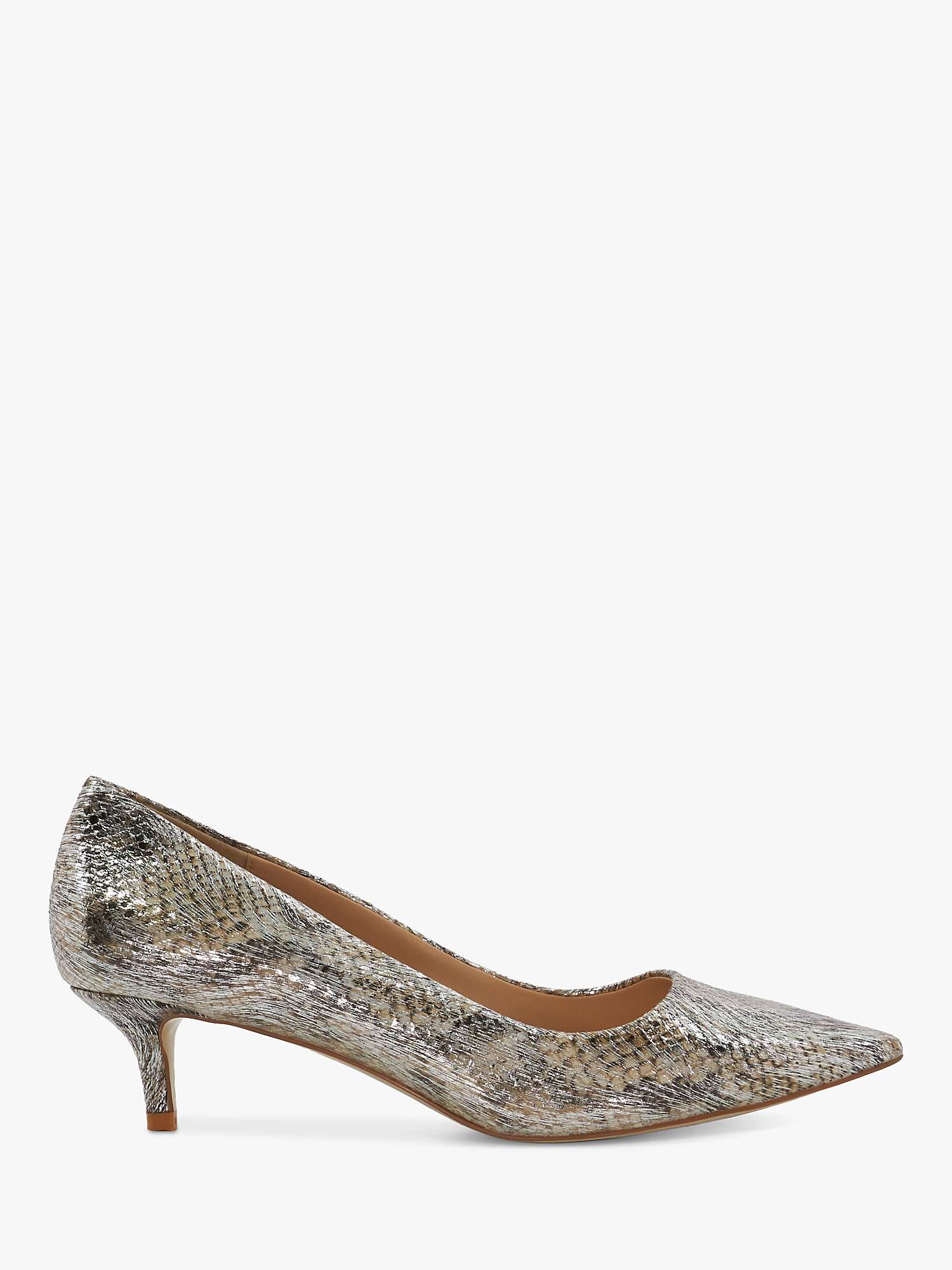 Buy Dune Advanced Reptile Mid Heel Court Shoes, Metallic/Reptile Online at johnlewis.com