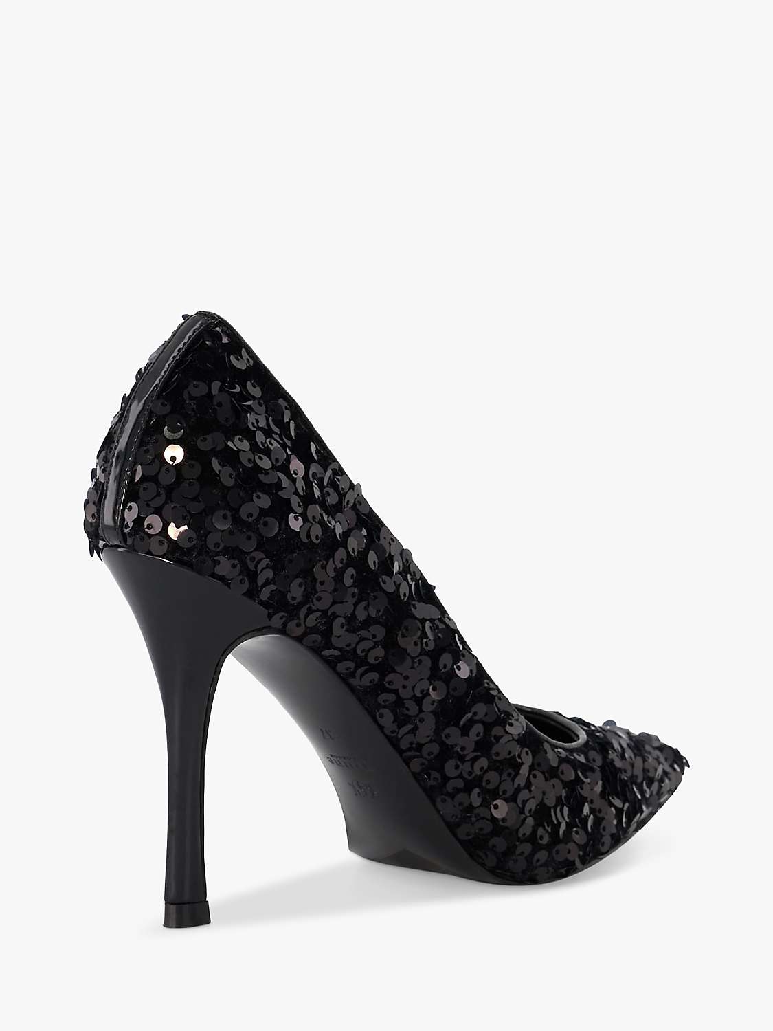 Buy Dune Astounding Sequin High Court Shoes, Black Online at johnlewis.com