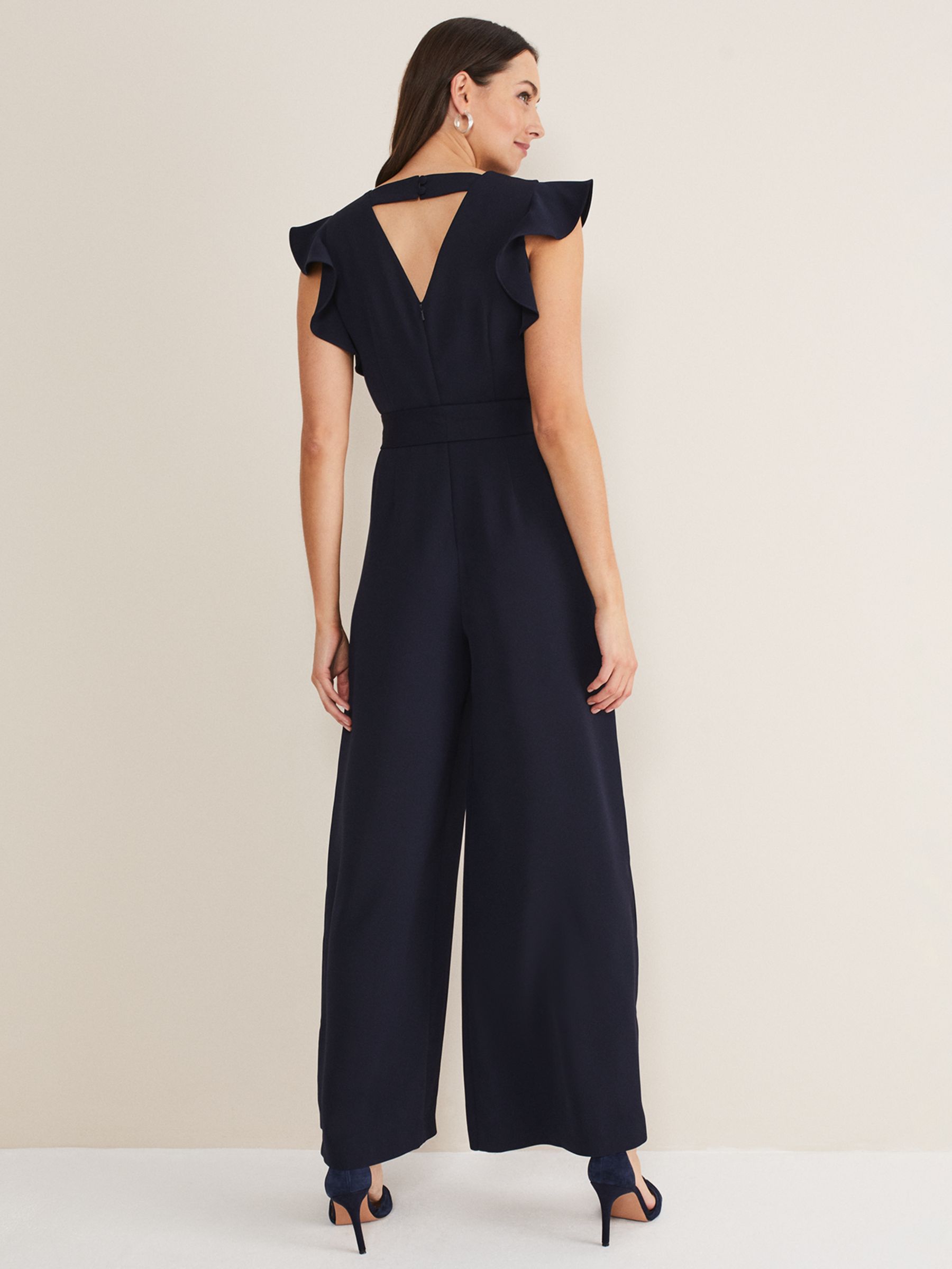 Buy Phase Eight Kallie Frill Sleeve Wide Leg Jumpsuit Online at johnlewis.com