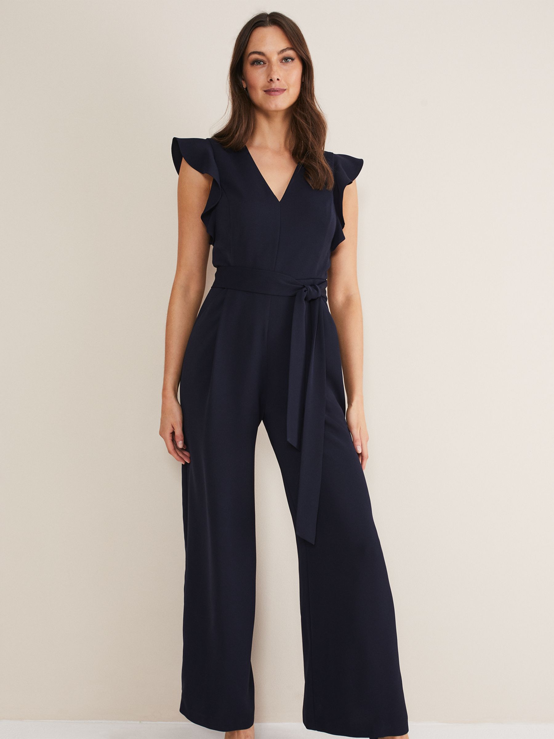 Buy Phase Eight Kallie Frill Sleeve Wide Leg Jumpsuit Online at johnlewis.com