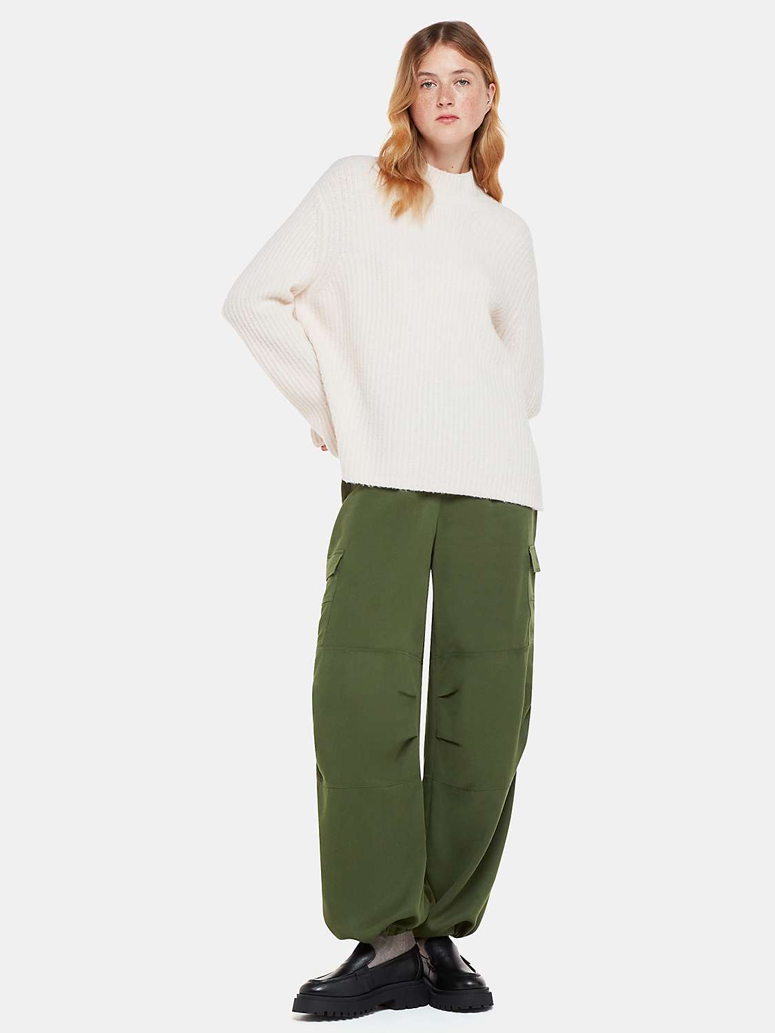 Buy Whistles Grace Luxe Cargo Trousers Online at johnlewis.com
