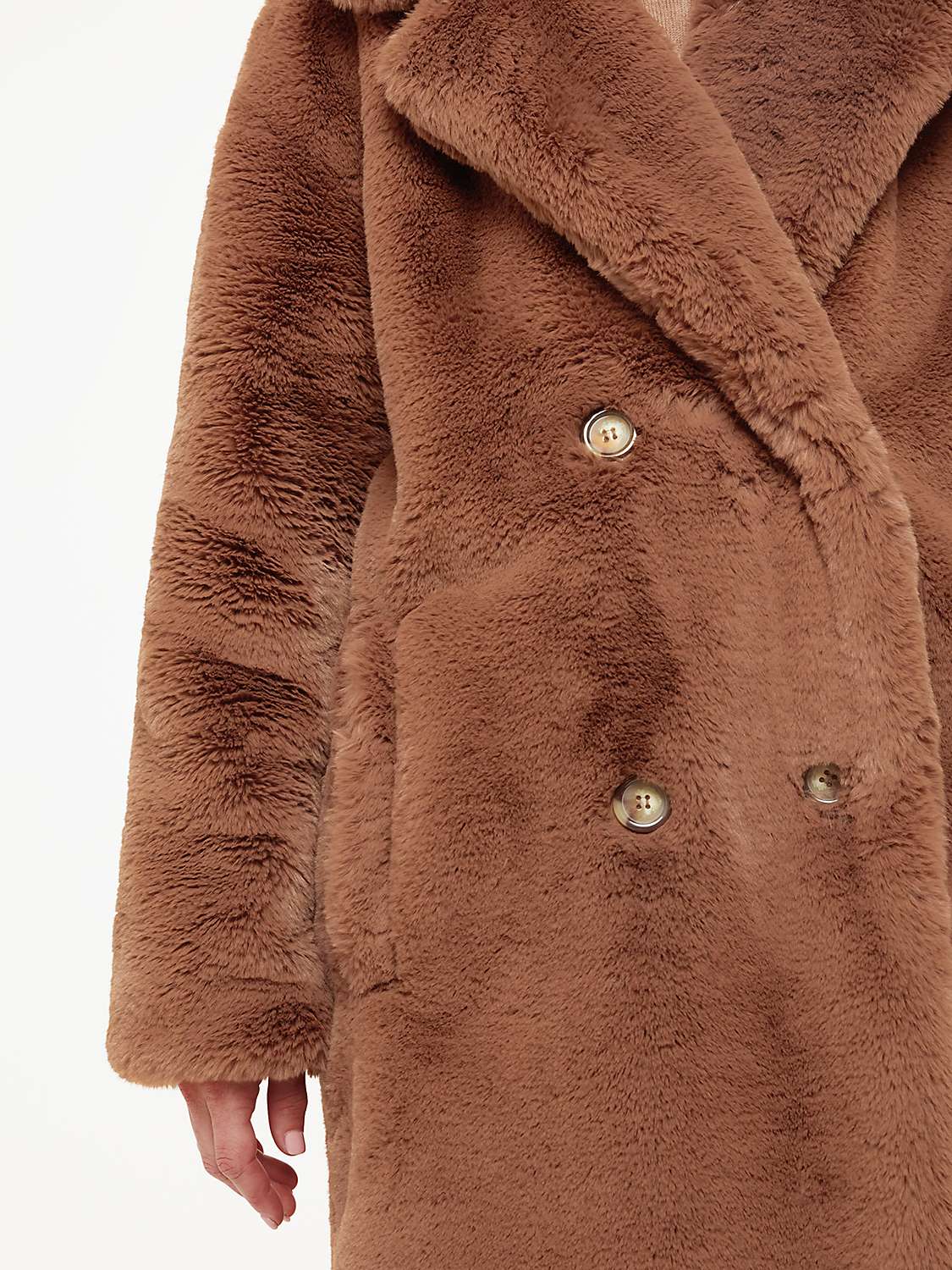 Buy Whistles Petite Teddy Faux Fur Coat, Brown Online at johnlewis.com