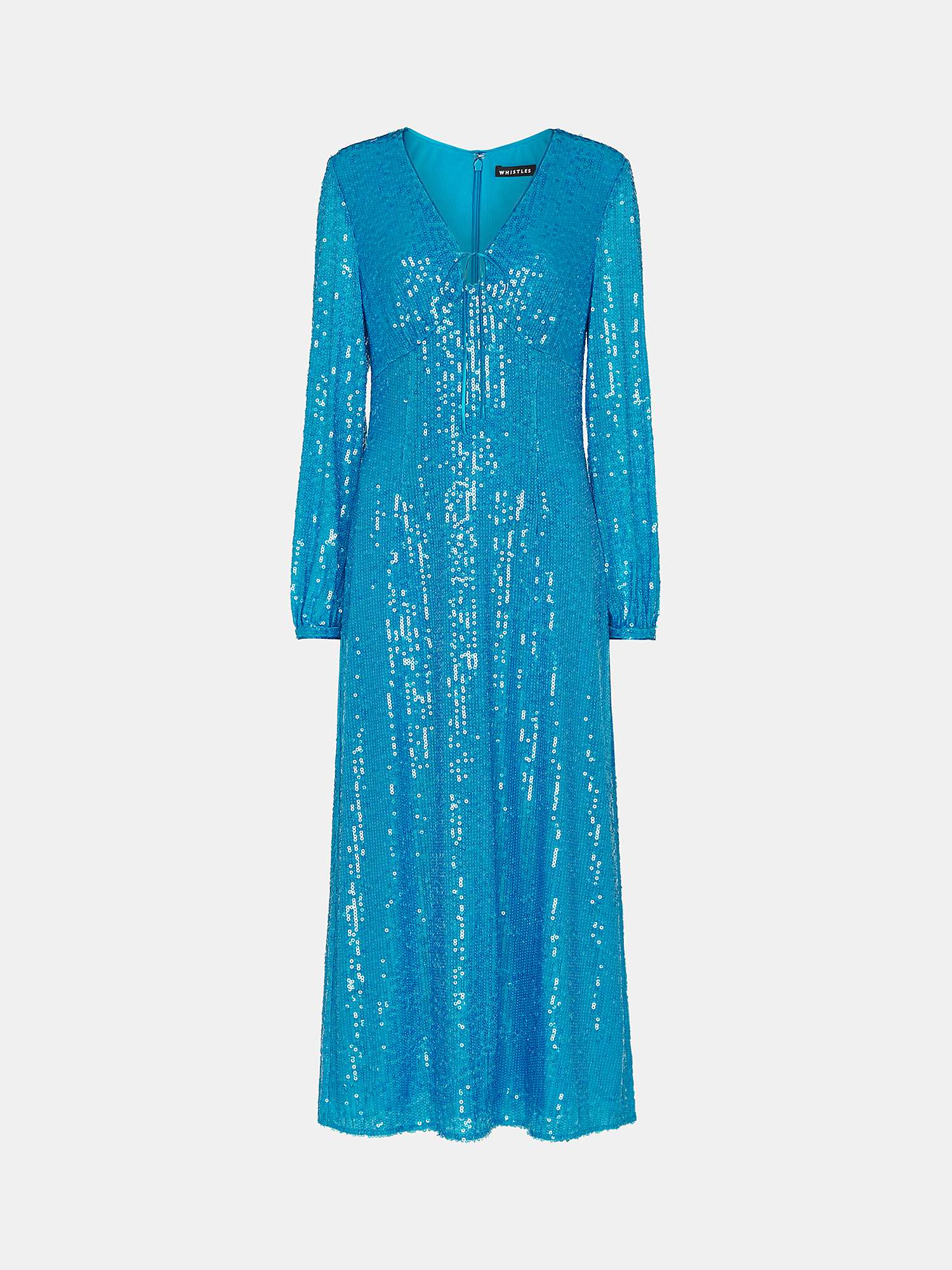 Buy Whistles Sequin Keyhole Midi Dress, Blue Online at johnlewis.com