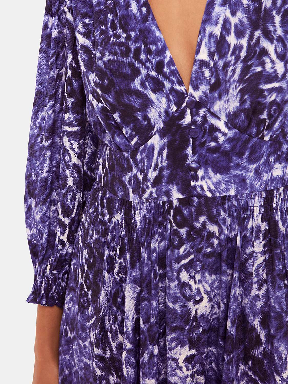 Buy Whistles Glossy Leopard Midi Dress, Purple/Multi Online at johnlewis.com