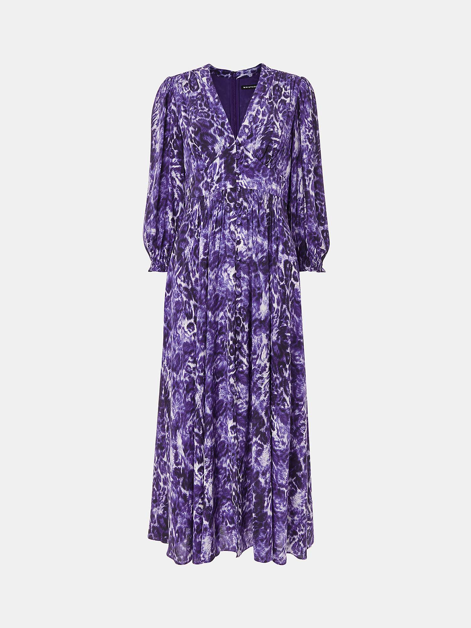 Buy Whistles Glossy Leopard Midi Dress, Purple/Multi Online at johnlewis.com