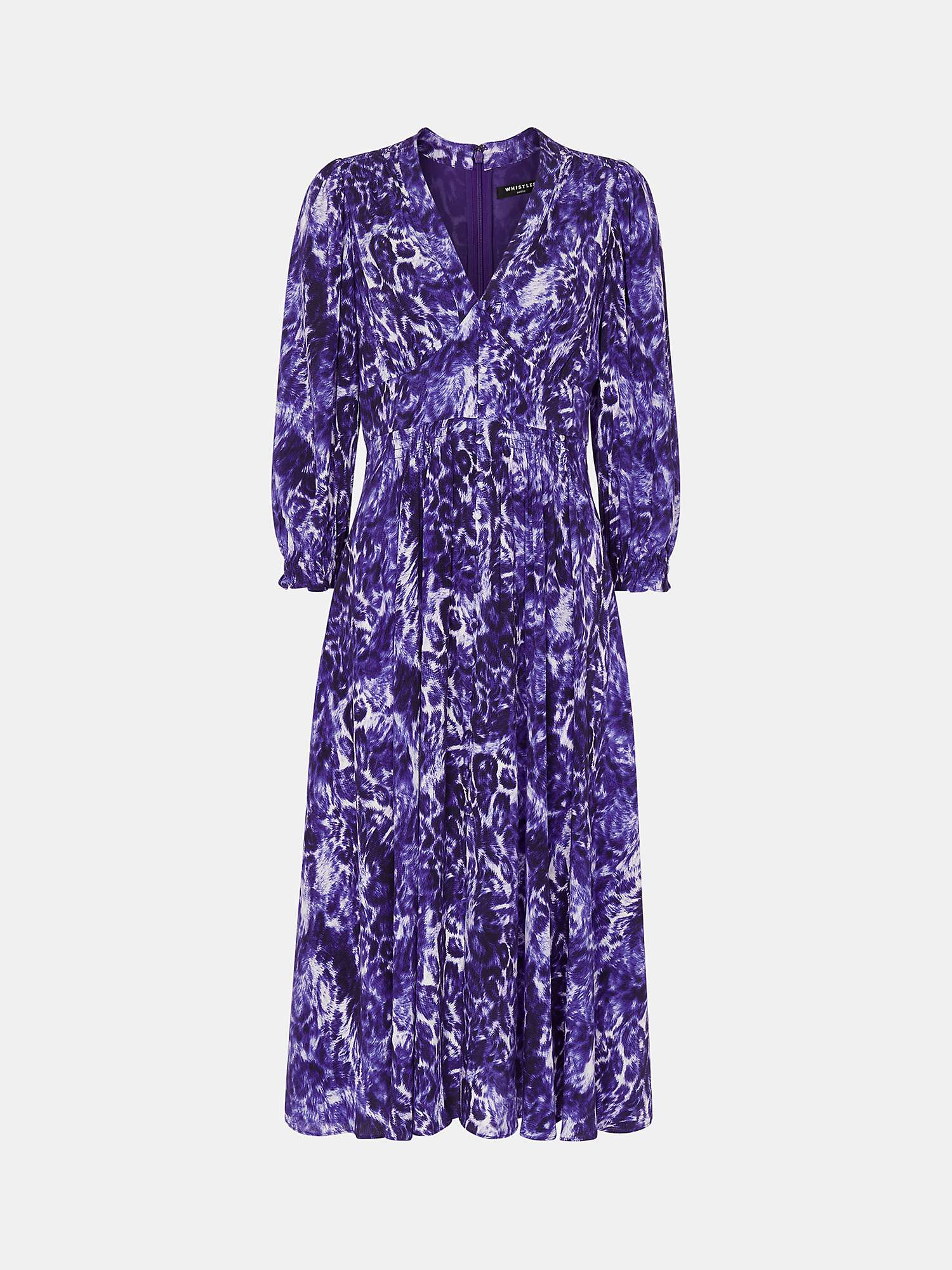 Buy Whistles Petite Glossy Leopard Print Midi Dress, Purple/Multi Online at johnlewis.com