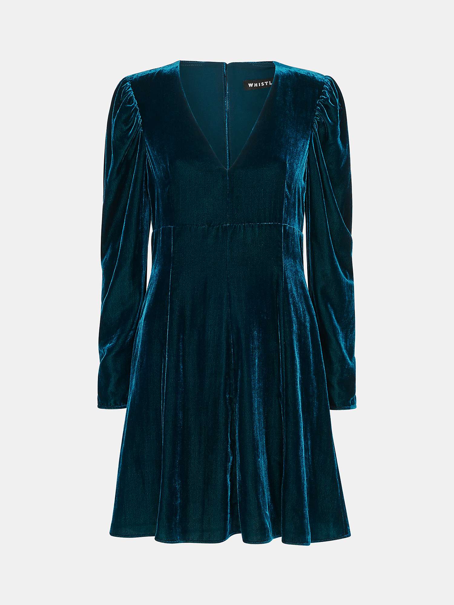 Buy Whistles Charley Velvet Flippy Mini Dress, Teal Online at johnlewis.com