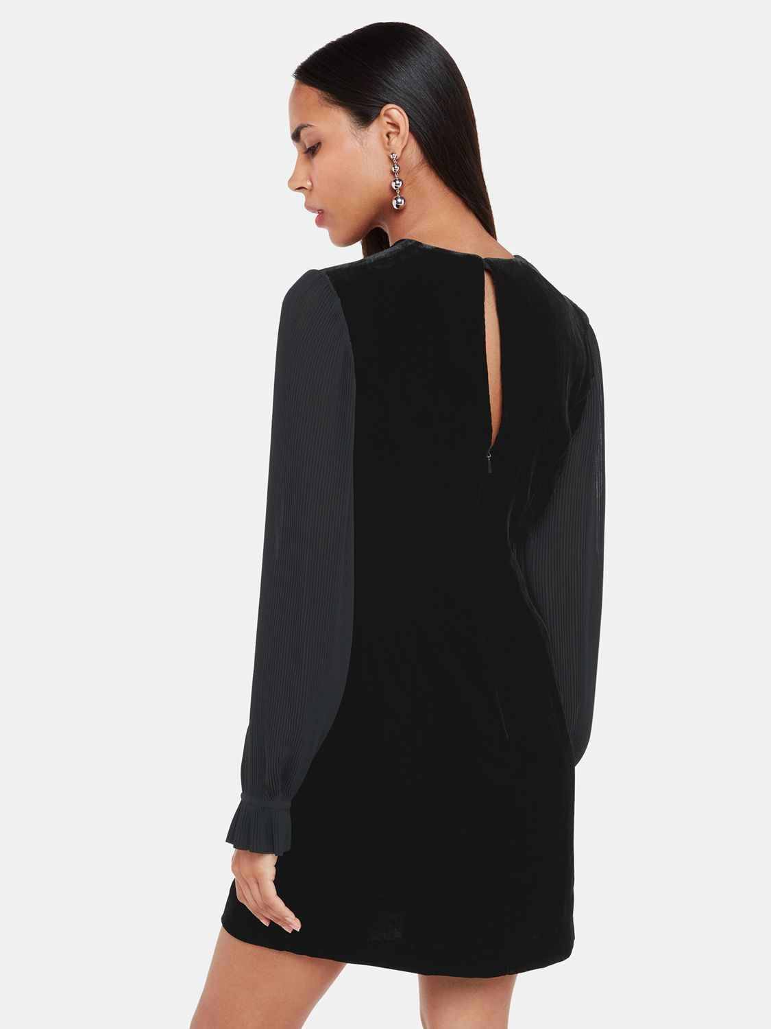 KAFFE Sara 3/4 Sleeve Mini Dress, Deep Black at John Lewis & Partners