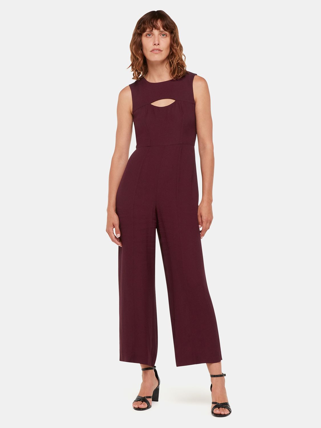 Buy Whistles Harley Cut Out Jumpsuit, Burgundy Online at johnlewis.com
