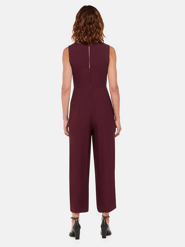 Whistles Harley Cut Out Jumpsuit, Burgundy