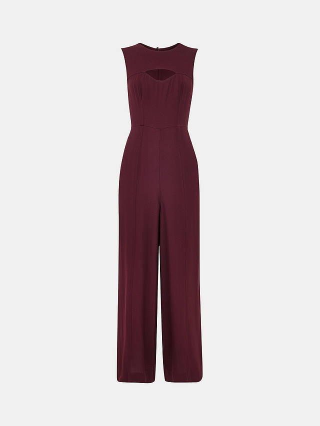 Whistles Harley Cut Out Jumpsuit, Burgundy