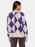 Whistles Diamond Knit Jumper, Blue/Multi