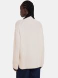 Whistles Wool Mix Ribbed Funnel Neck Jumper, Ivory