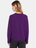Whistles Wool Relaxed Pocket Cardigan, Purple