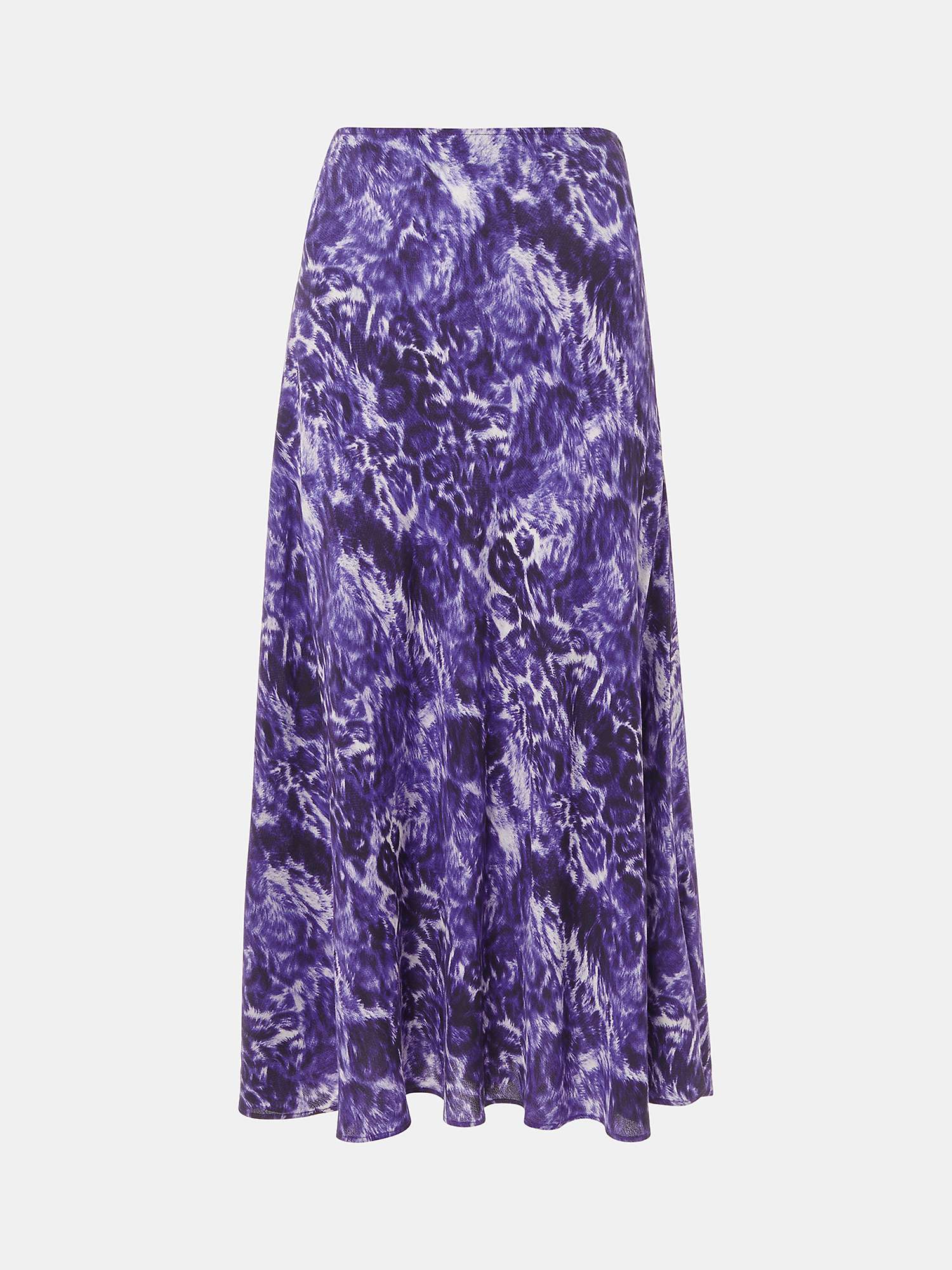 Buy Whistles Glossy Leopard Print Bias Cut Midi Skirt, Purple/Multi Online at johnlewis.com
