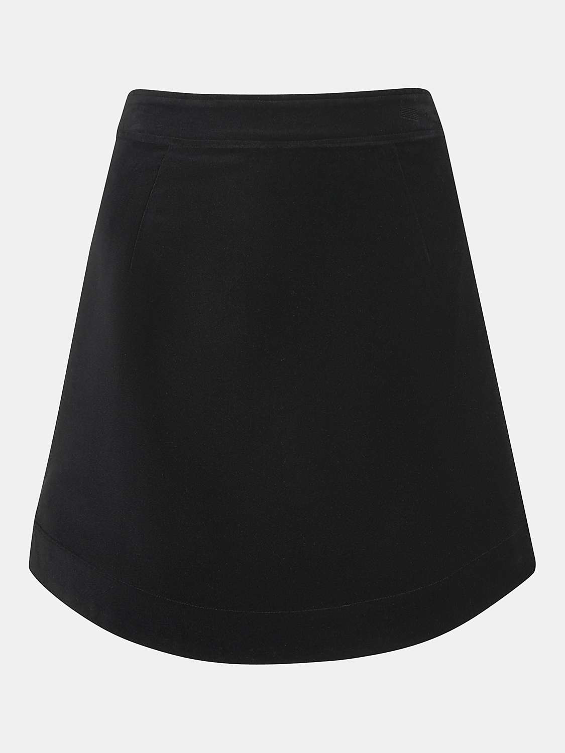 Buy Whistles Velvet Curved Hem Mini Skirt, Black Online at johnlewis.com